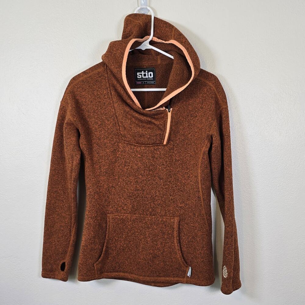 Stio Sweetwater Fleece Hoodie Women's S Orange Granola Girl Gorpcore Outdoors